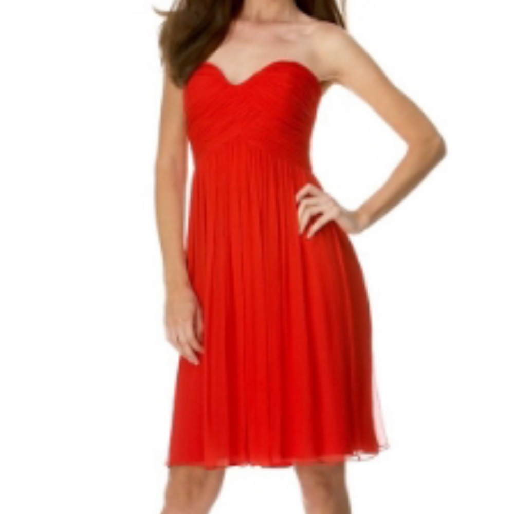 Donna Morgan Strapless Silk Chiffon Dress- Size 2